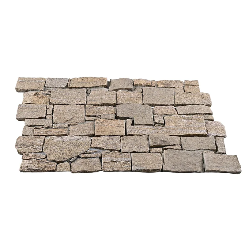 Yellow Quartz Stone Veneer with Natural Split Surface