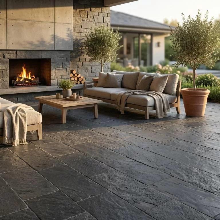 Premium Natural Black Slate Stone Pavers