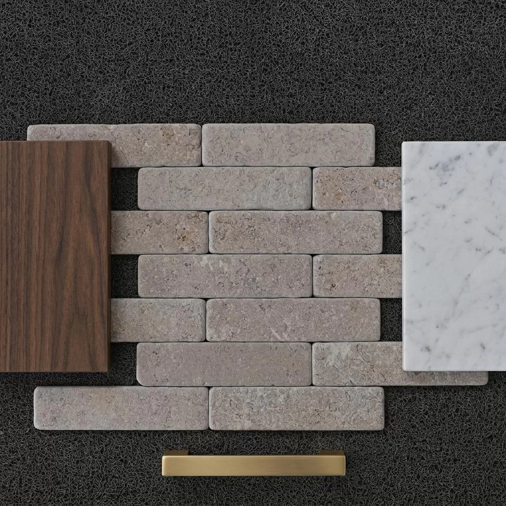 Premium Tumbled Travertine Subway Tiles