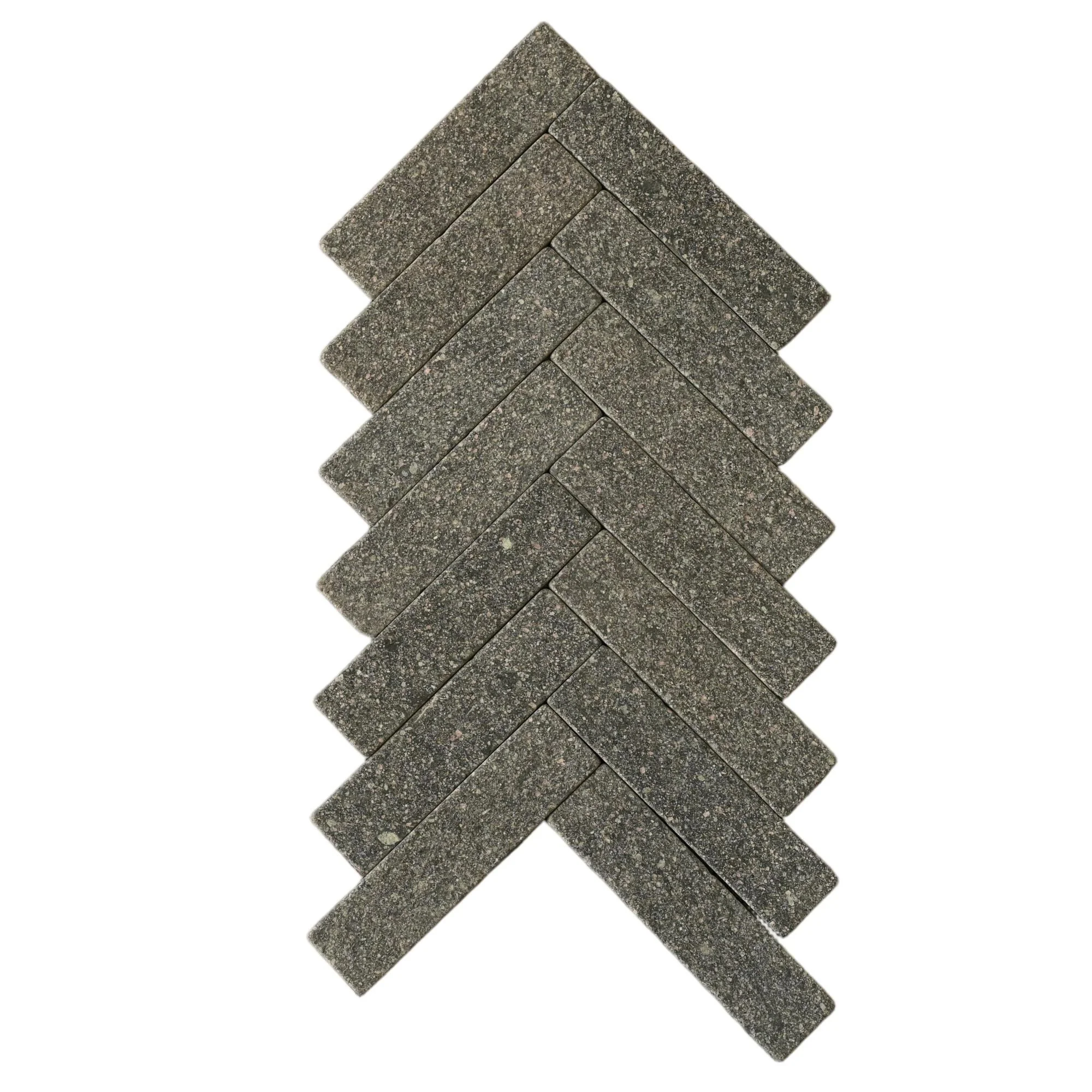 Tumbled Dark Teal Porphyry Strips Brick