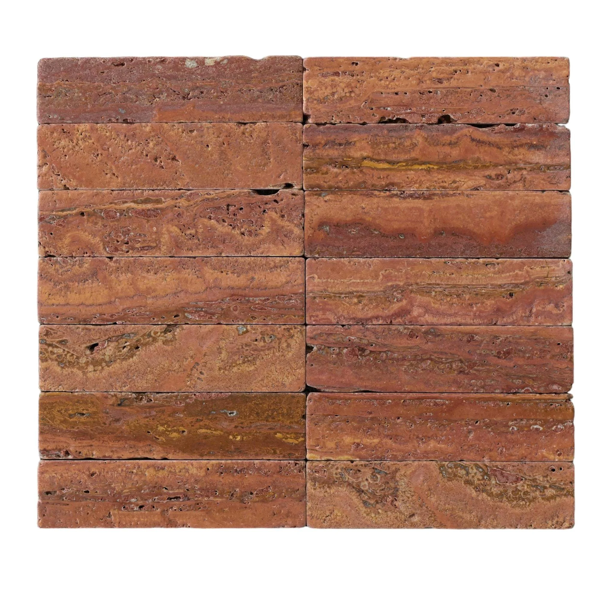 Tumbled Red Travertine Strips